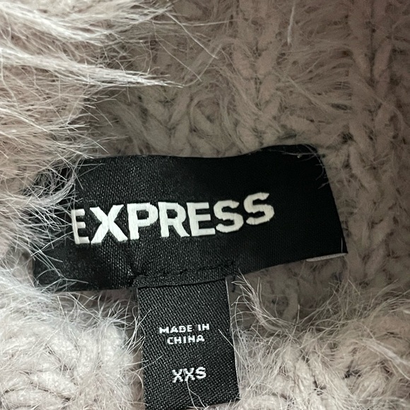 Express Fuzzy Chenille lilac Mock Neck Sweater - Picture 7 of 11